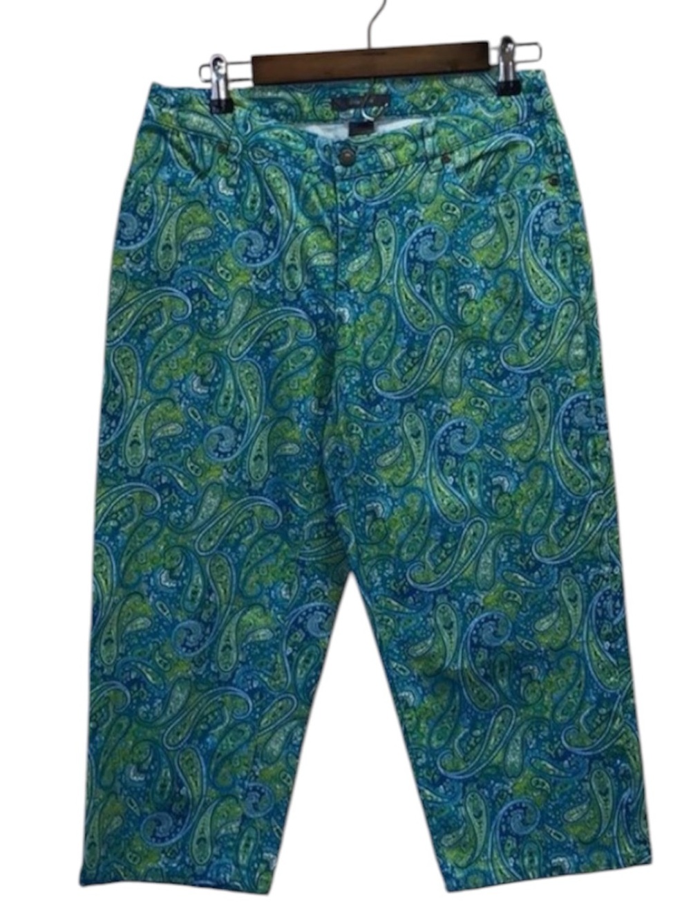 Liz Claiborne Mint Paisley Print Pants Size 8